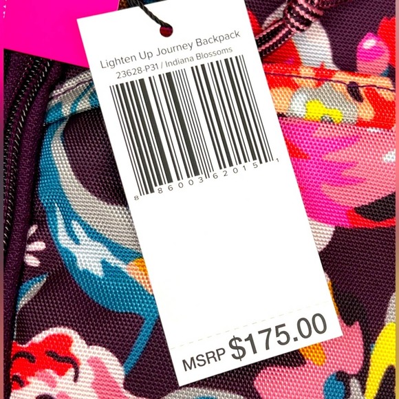 NWT Vera Bradley Lighten Up Journey Backpack - Indiana Blossoms - Picture 5 of 16